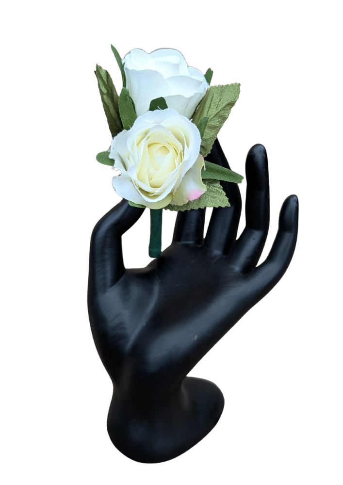 White Rose Silk Boutonniere