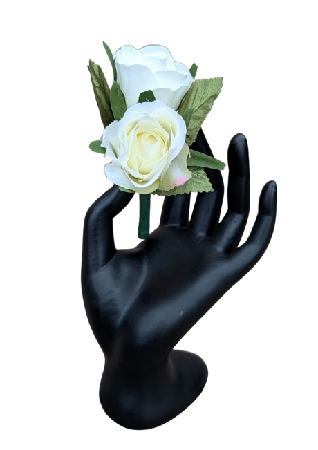 White Rose Silk Boutonniere
