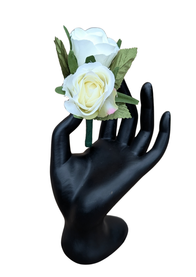 White Rose Silk Boutonniere