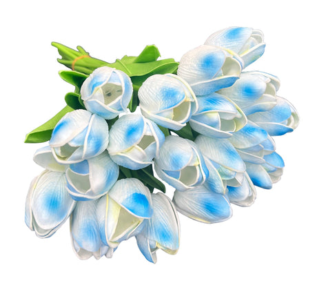 Blue silk tulip bouquet