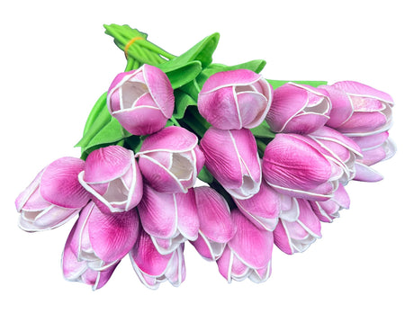 Purple silk tulip bouquet