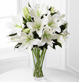 Light in your Honor funeral flower arrangement of all white flowers Small
