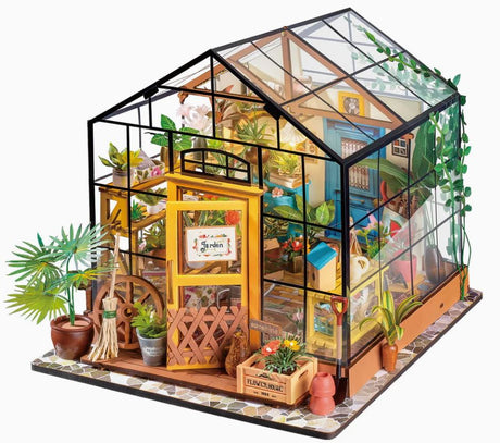 Miniature 3D wooden greenhouse puzzle