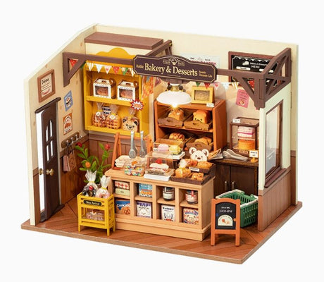 Miniature 3d wooden DIY bakery house