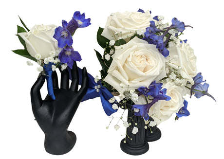 Roses and Delphinium Prom Flower Package - Standard