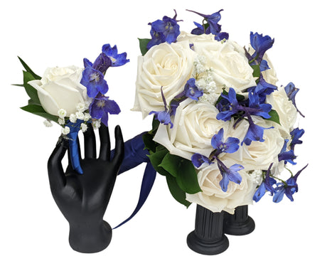 Roses and Delphinium Prom Flower Package - Deluxe