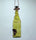 Yellow Glass Wine Bottle Bird Feeder