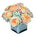 Peach rose and babies breath cube bouquet