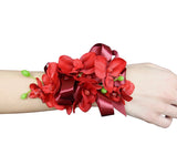 Silk Red Orchid Wristlet Corsage